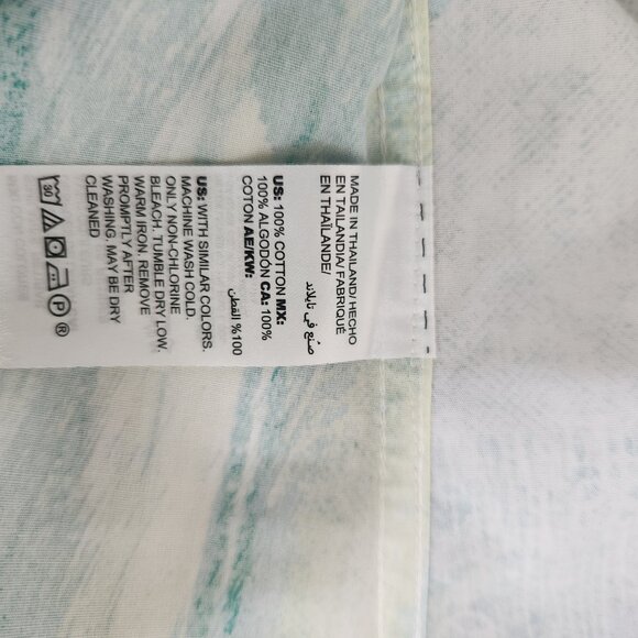 Chico's Size 3 (US 16/18) 3/4 Sleeve Green Yellow Cotton 3/4 Sleeve Top Blouse - Picture 8 of 8